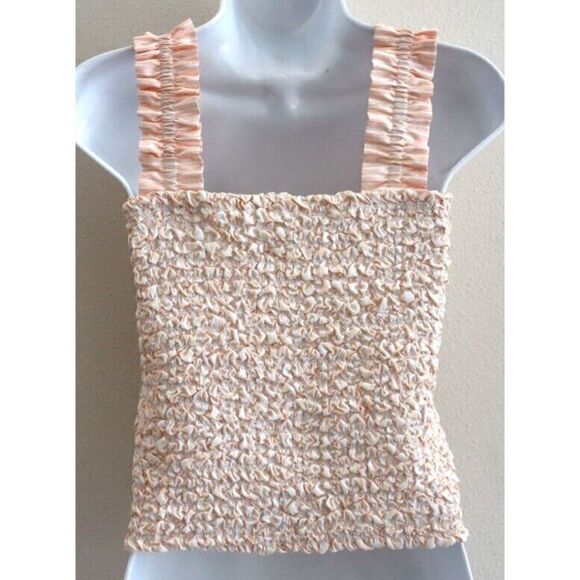 Petersyn Women's Sz XS Melon Striped Tami Smocked Sleeveless Top Shirt $128 - Picture 9 of 10